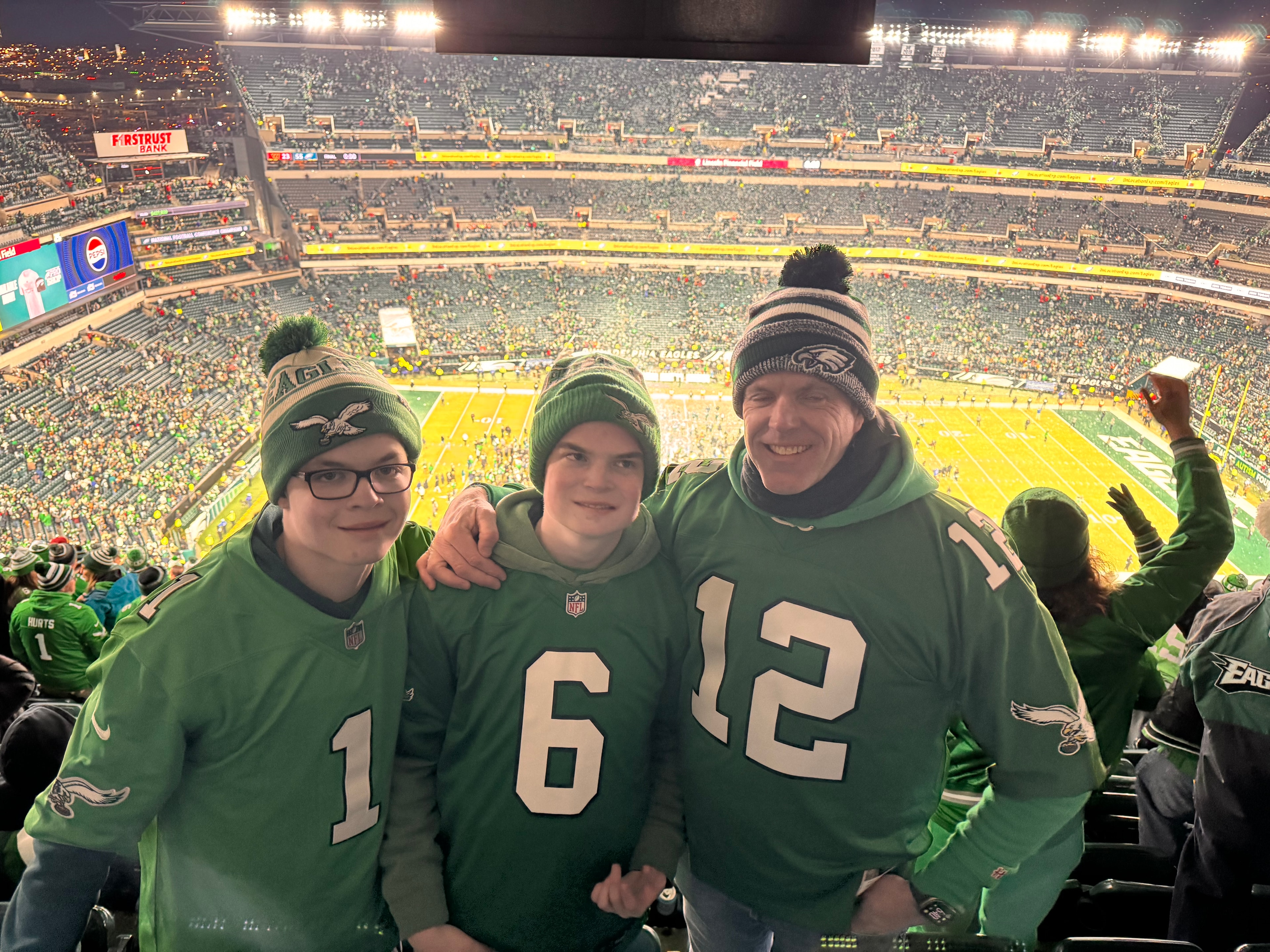 Kayne Grau at an Eagles game